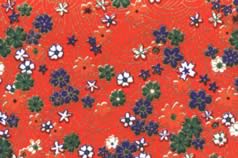 Washi Print Paper Red w Small Flowers & Gold