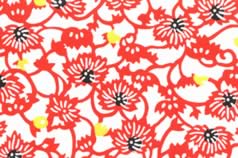 Washi Print Paper Red Flowers w Yellow
