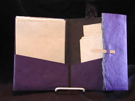 Stationery Portfolio Kit Purple w Natural Lokta Sheets