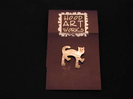 Sterling Art Pin Cat