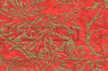 Unryu Silkscreen Tissue Paper Garnet & Gold