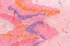 Washi Print Paper Pink Textured Clouds & Cranes