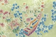 Washi Print Paper Green w Flowers & Boats