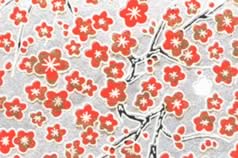 Washi Print Paper Silver w Textured Flowers