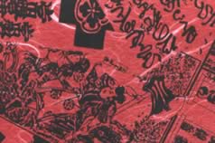 Washi Print Paper Red w Black Writing