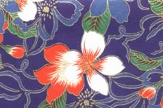 Washi Print Paper Blue w Flowers & Gold