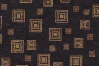 Lokta Squares Paper Gold on Black