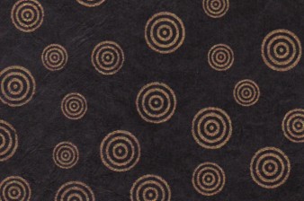 Lokta Circle Paper Gold on Black