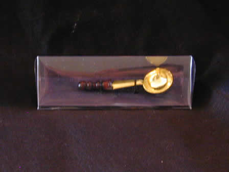 Wax Spoon Brass w Wooden Handle