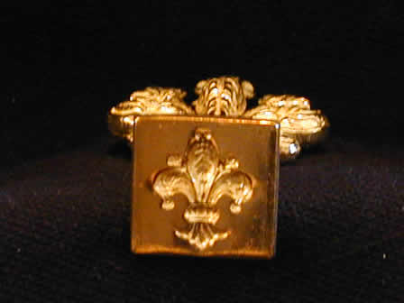 Wax Seal Brass Square Fleur de Lye